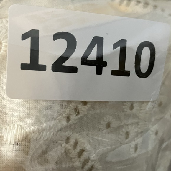 Hemant‎ Nandita Dress Womens Sz S Ivory Aditya Embroidered Eyelet Tunic Tassel - Picture 10 of 10